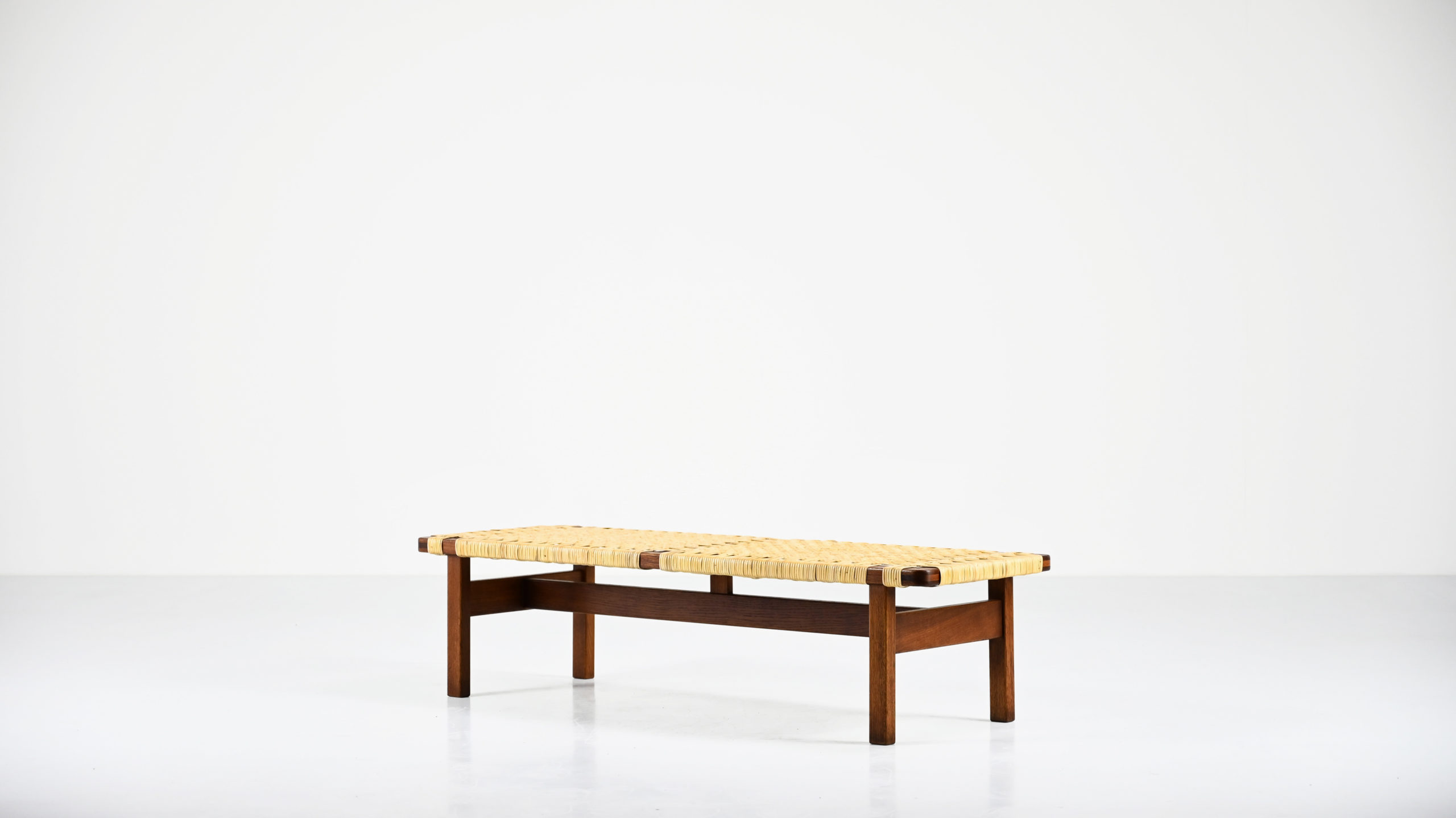 272 Fredericia Stolefabrik Borge Mogensen rattan cane oak danish design coffee table bench scandinavian vintage retro classic icon