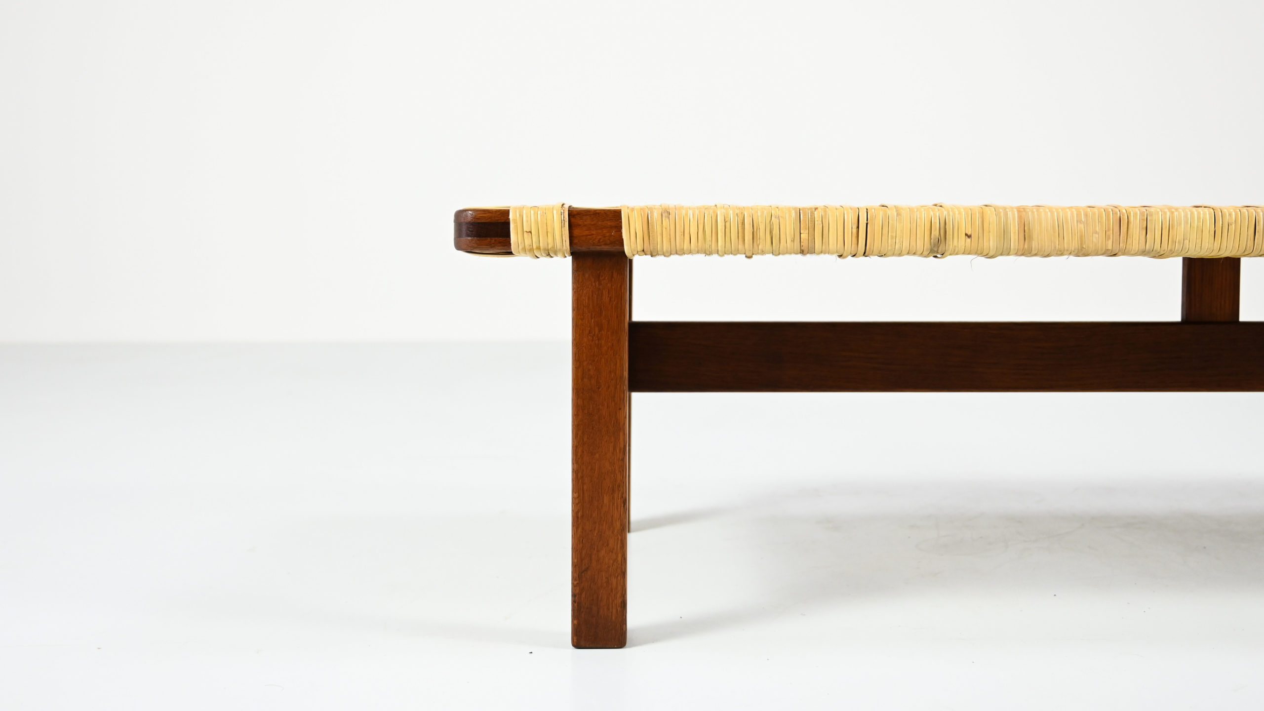 272 Fredericia Stolefabrik Borge Mogensen rattan cane oak danish design coffee table bench scandinavian vintage retro classic icon