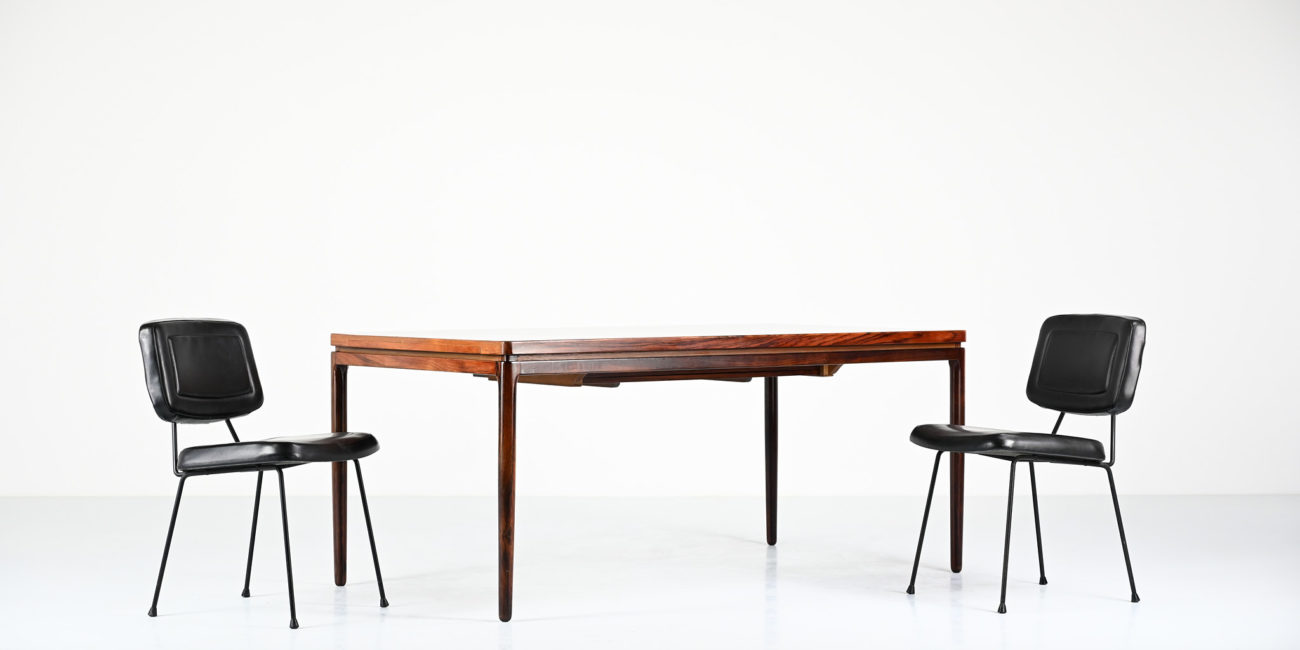 johannes andersen dining table de salle a manger christian linneberg mobelfabrik model 8 danish design danois scandinavian teak palissander rosewood palisander