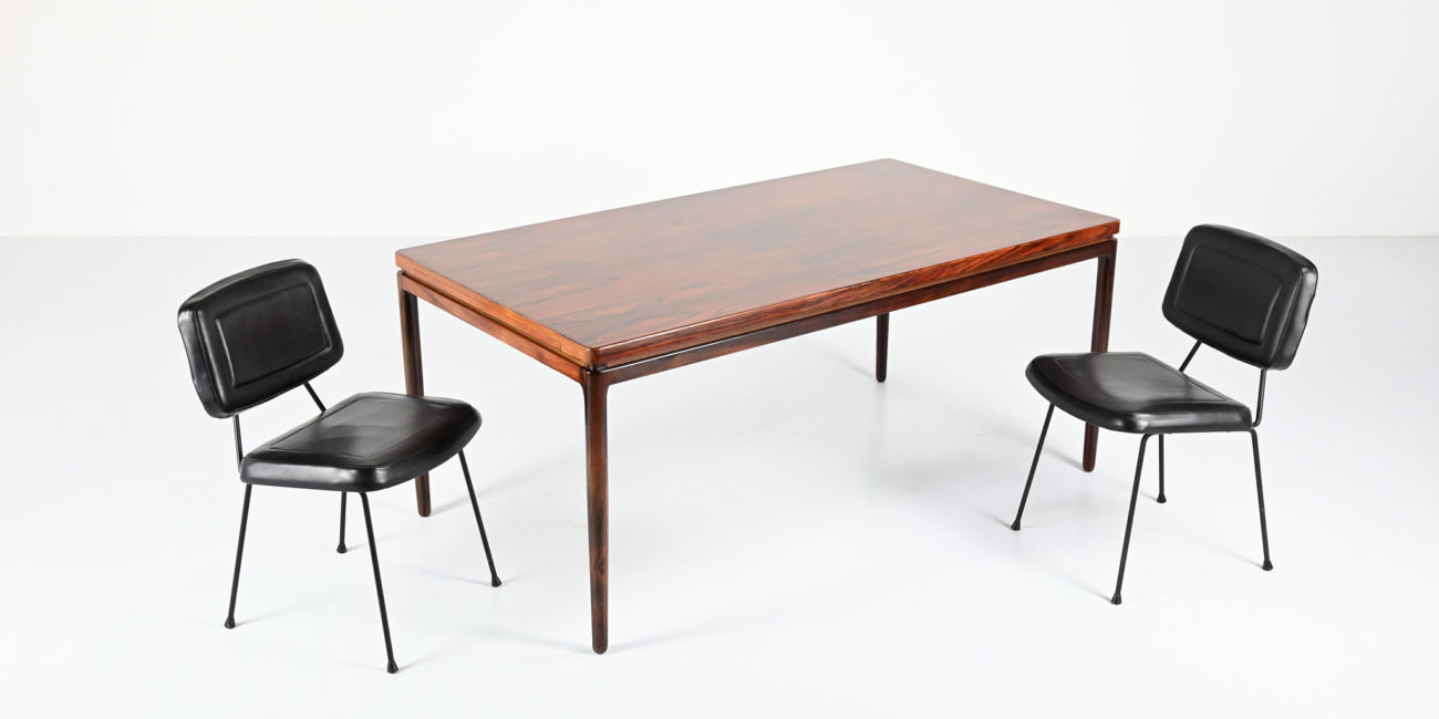 johannes andersen dining table de salle a manger christian linneberg mobelfabrik model 8 danish design danois scandinavian teak palissander rosewood palisander