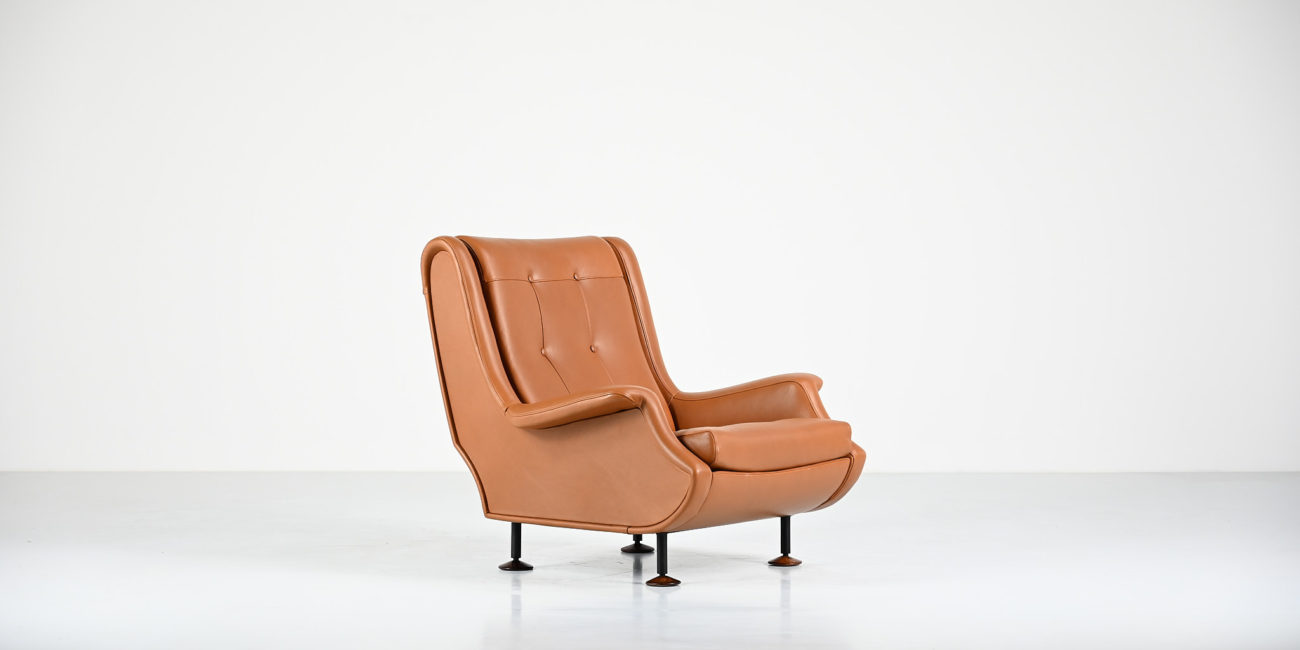 marco zanuso regent armchair design mid century modern arflex vintage armchair fauteuil leather cuir lady senior triennale