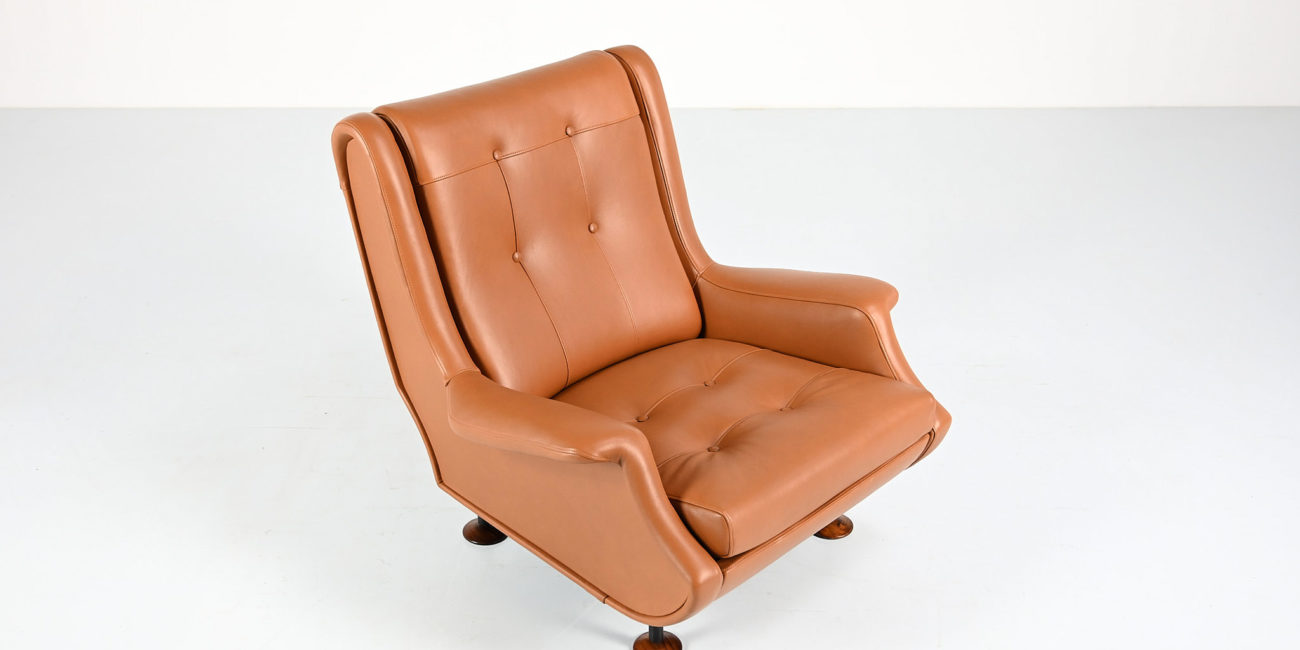 marco zanuso regent armchair design mid century modern arflex vintage armchair fauteuil leather cuir lady senior triennale