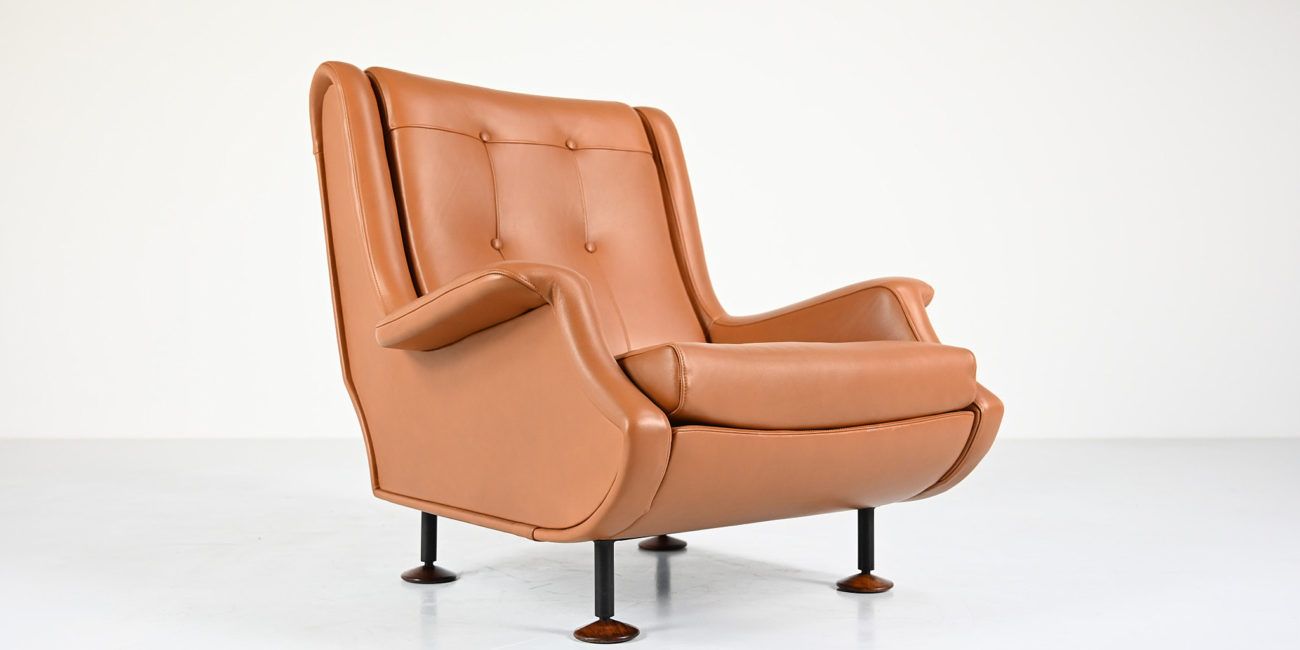 marco zanuso regent armchair design mid century modern arflex vintage armchair fauteuil leather cuir lady senior triennale