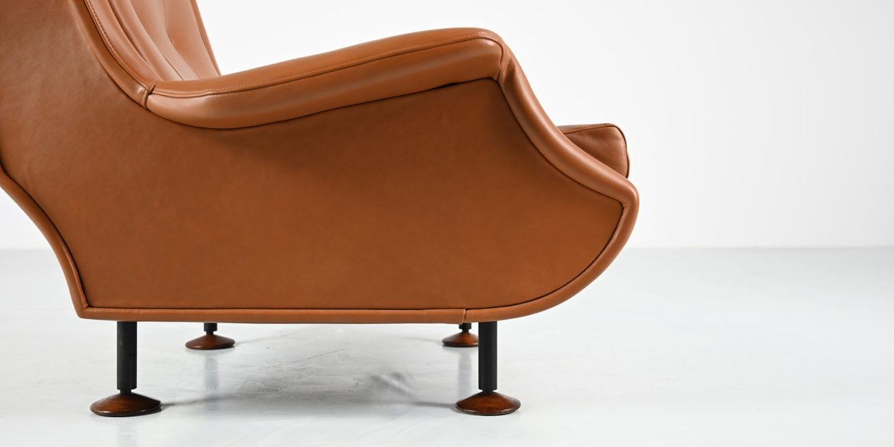 marco zanuso regent armchair design mid century modern arflex vintage armchair fauteuil leather cuir lady senior triennale