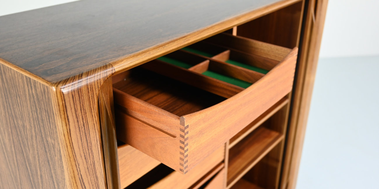 High cabinet tambour doors Bernhard Pedersen & Son denmark danish design sideboard rosewood palissander