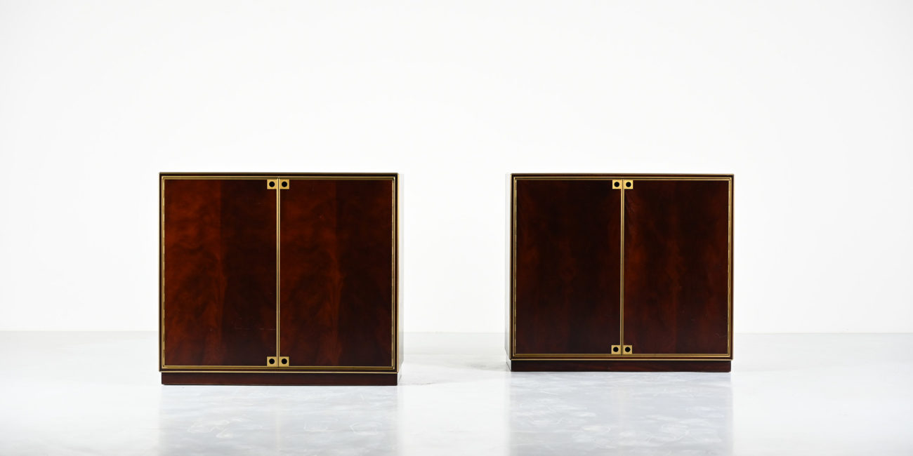 maison jansen mahogany brass laiton acajou acajou cabinet buffet cupboard