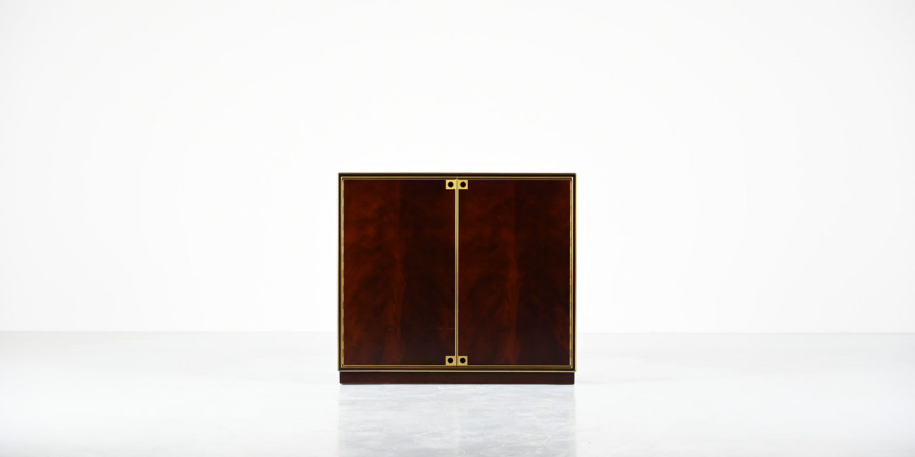 maison jansen mahogany brass laiton acajou