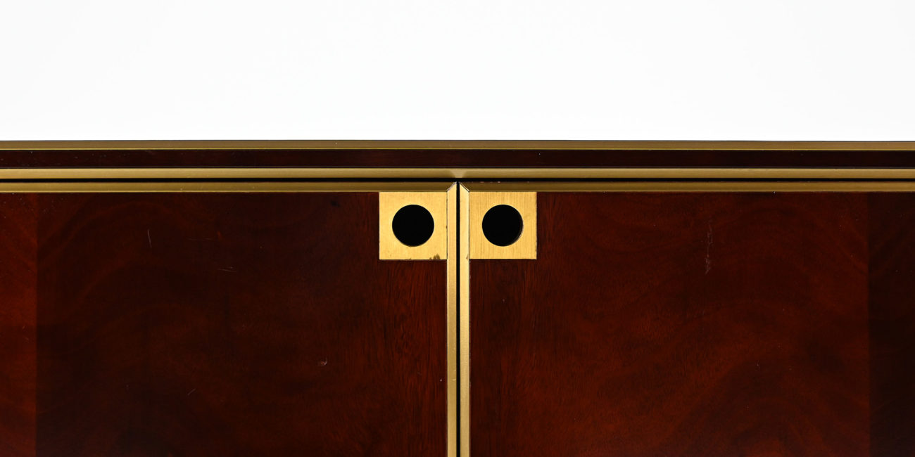 maison jansen mahogany brass laiton acajou