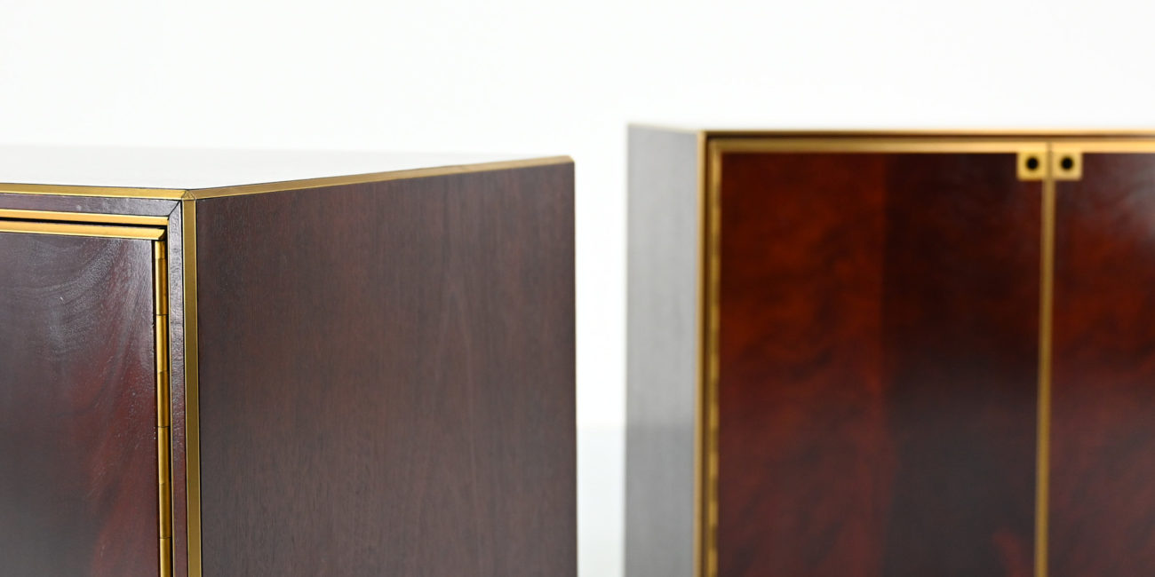 maison jansen mahogany brass laiton acajou