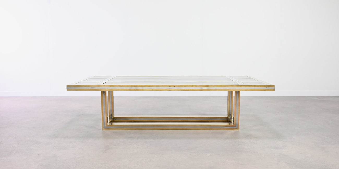 Romeo rega metalarte coffee table hollywood regency italian design vintage chrome brass