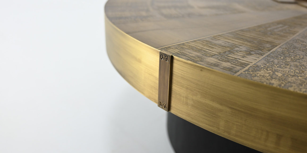 Freeform acid etched brass and agate stone coffee table belgian willy daro jean claude dresse ado chale christian krekels