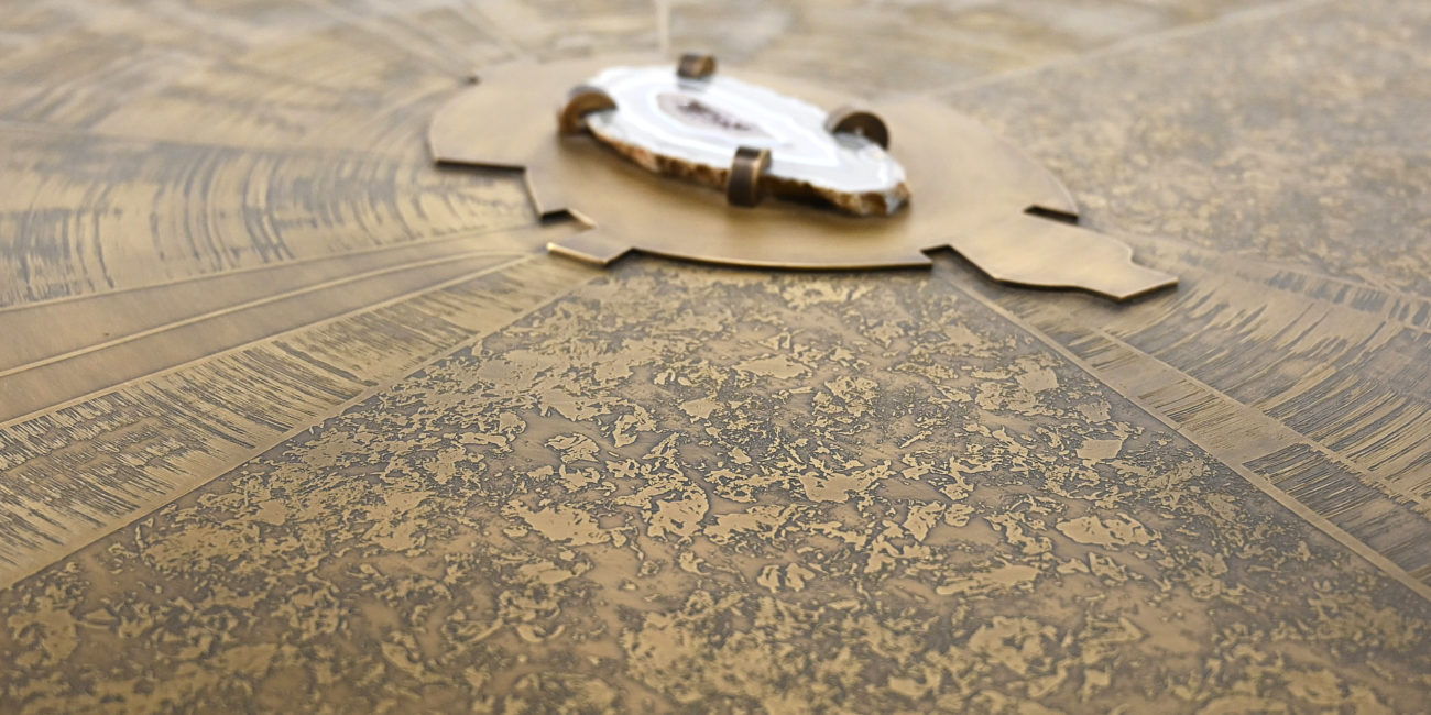 Freeform acid etched brass and agate stone coffee table belgian willy daro jean claude dresse ado chale christian krekels