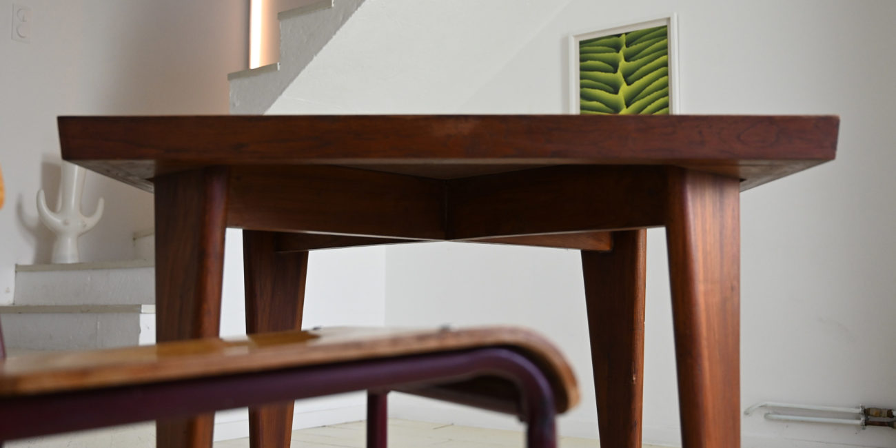 PJ-TA-04-A Pierre Jeanneret square table chandigarh Le Corbusier