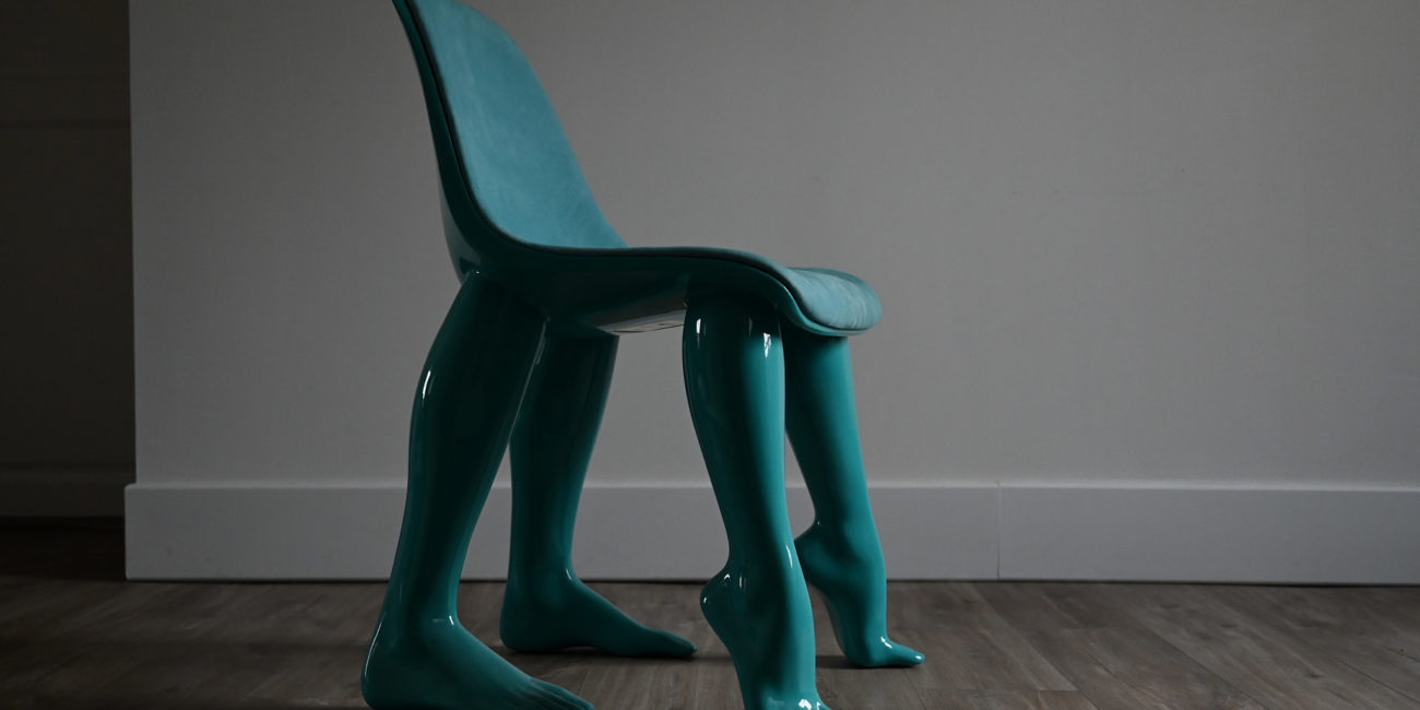 Pharrell Williams Perspective chair Domeau & Pérès blue lagoon