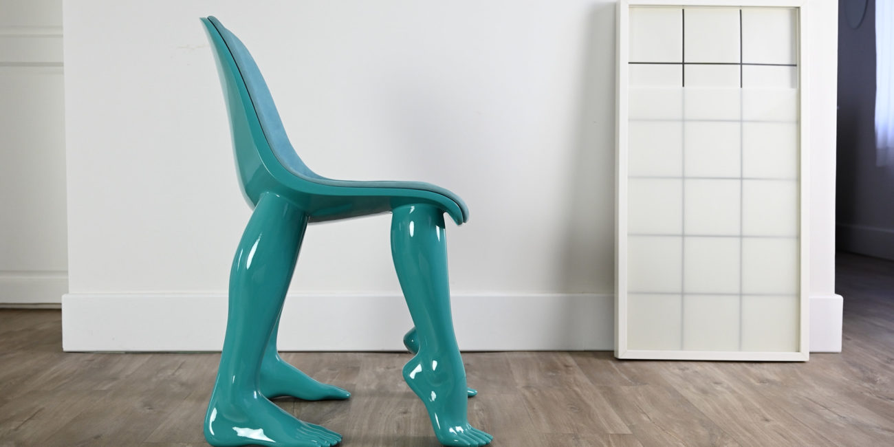 Pharrell Williams Perspective chair Domeau & Pérès blue lagoon