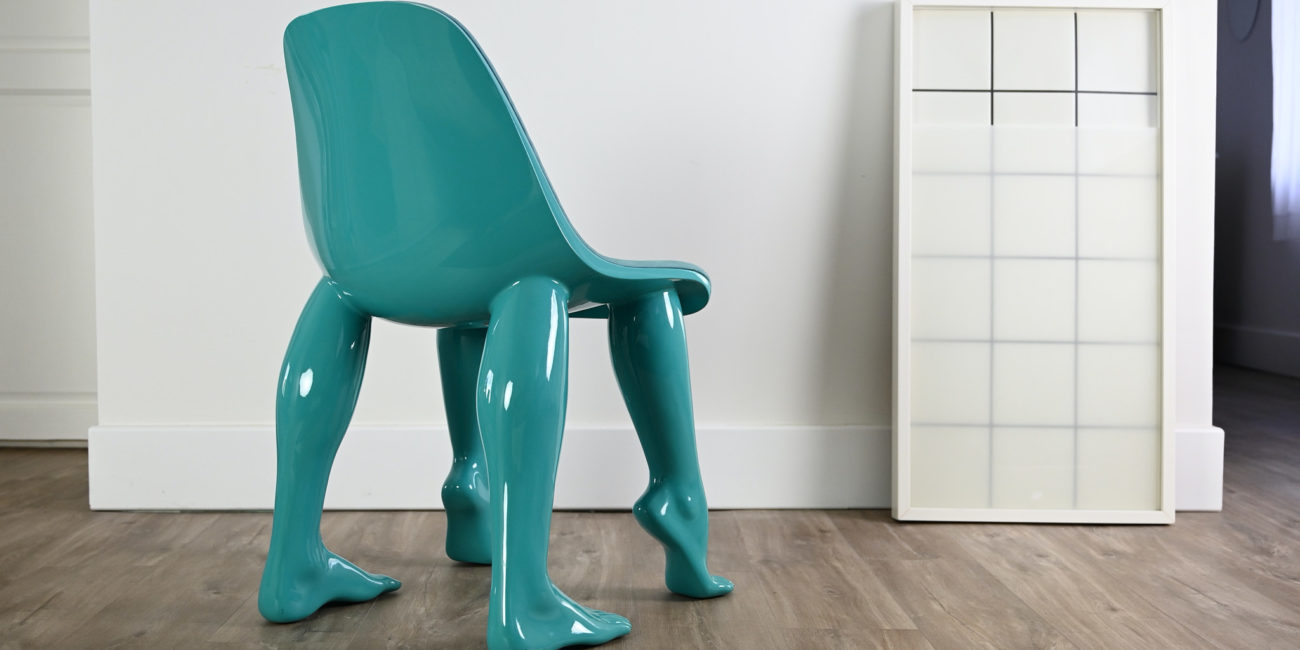 Pharrell Williams Perspective chair Domeau & Pérès blue lagoon