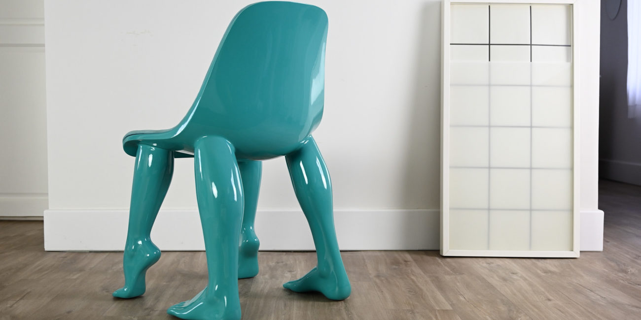 Pharrell Williams Perspective chair Domeau & Pérès blue lagoon