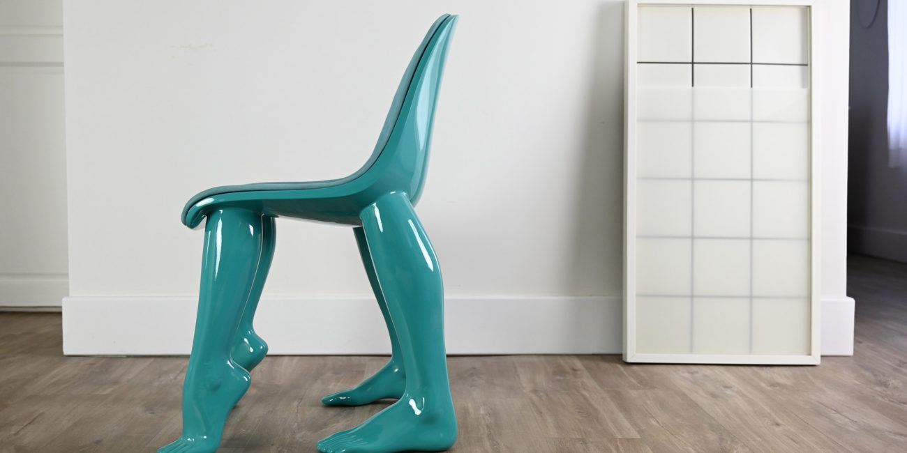 Pharrell Williams Perspective chair Domeau & Pérès blue lagoon