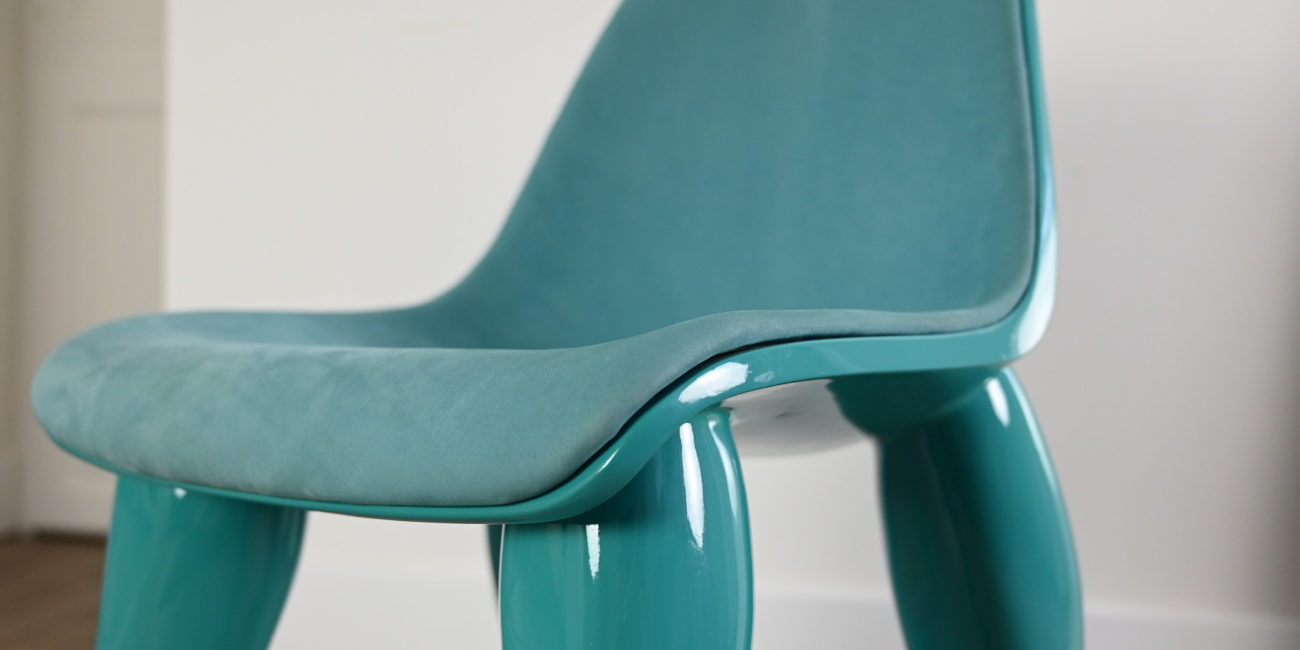 Pharrell Williams Perspective chair Domeau & Pérès blue lagoon