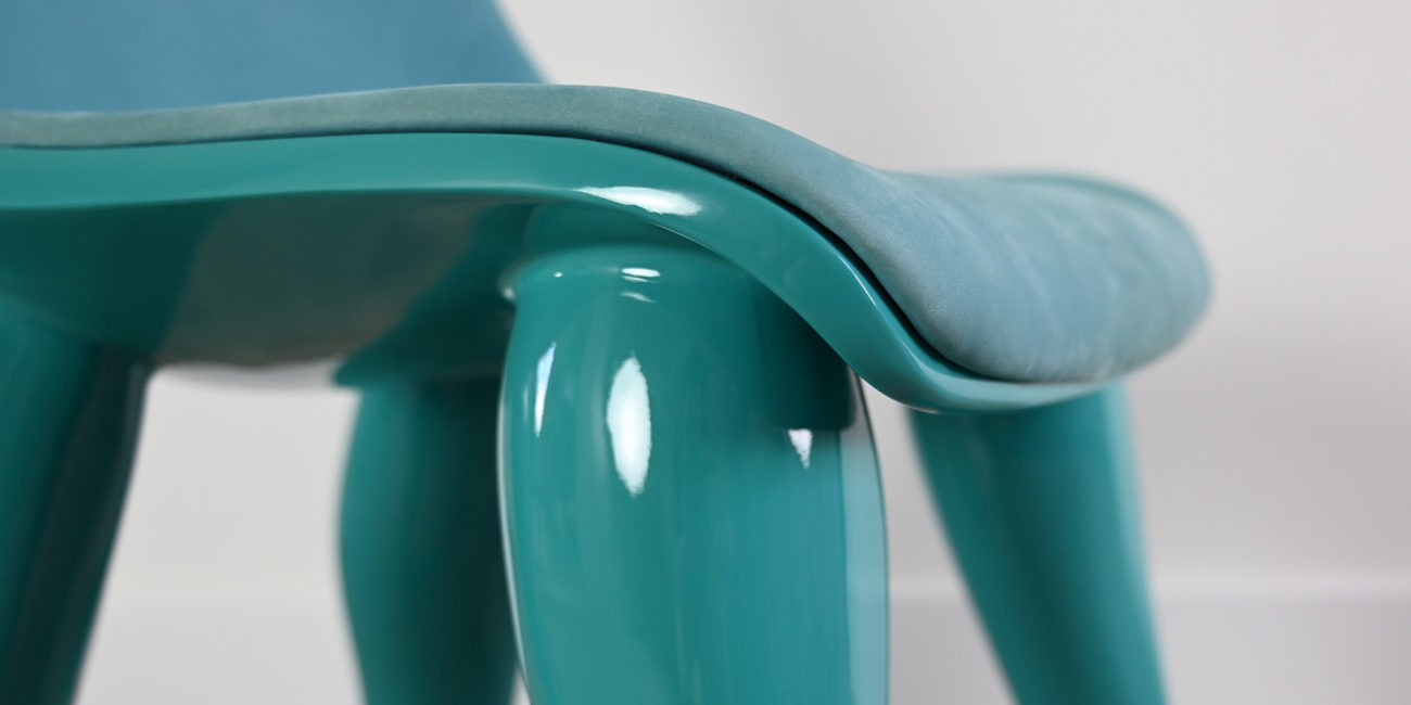 Pharrell Williams Perspective chair Domeau & Pérès blue lagoon