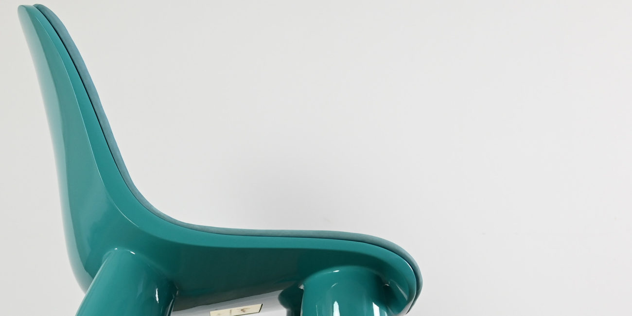 Pharrell Williams Perspective chair Domeau & Pérès blue lagoon