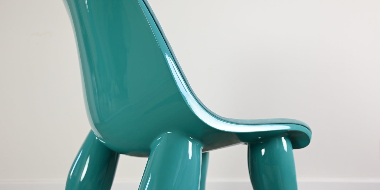 Pharrell Williams Perspective chair Domeau & Pérès blue lagoon