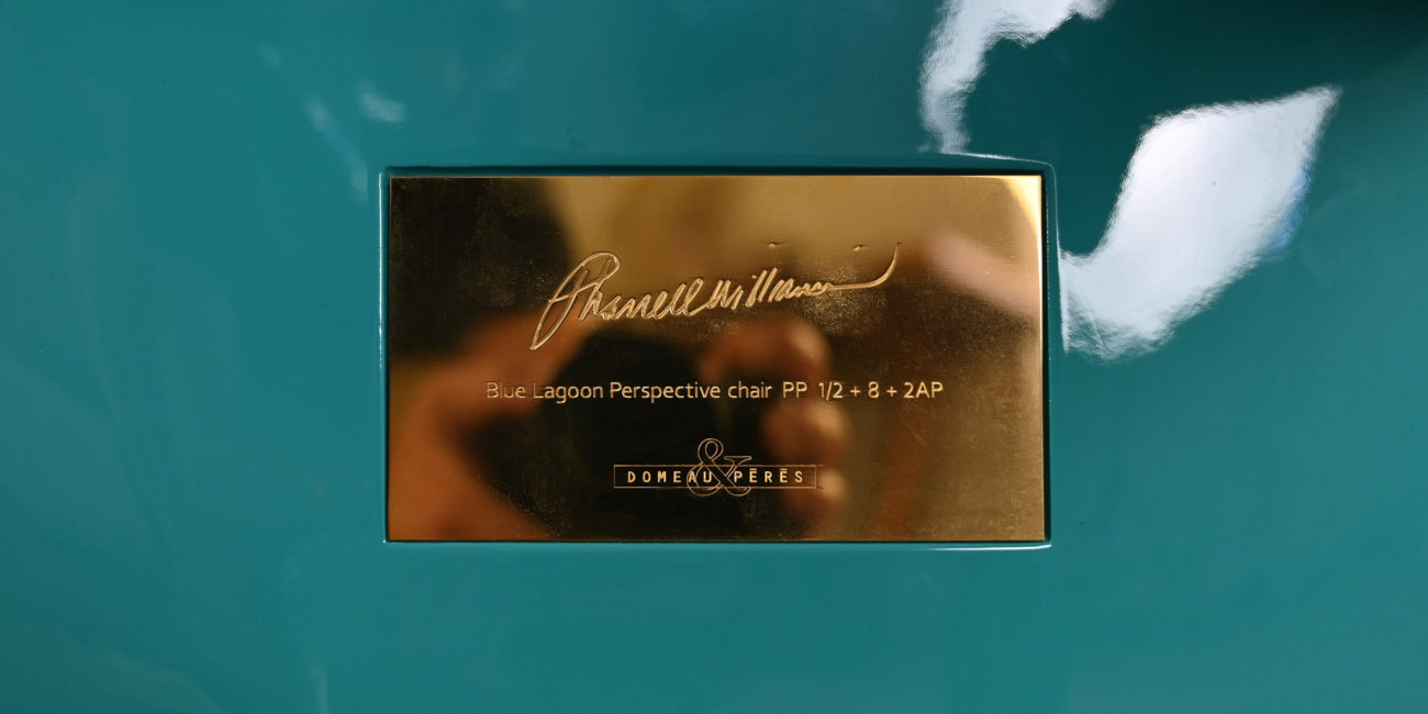 Pharrell Williams Perspective chair Domeau & Pérès blue lagoon