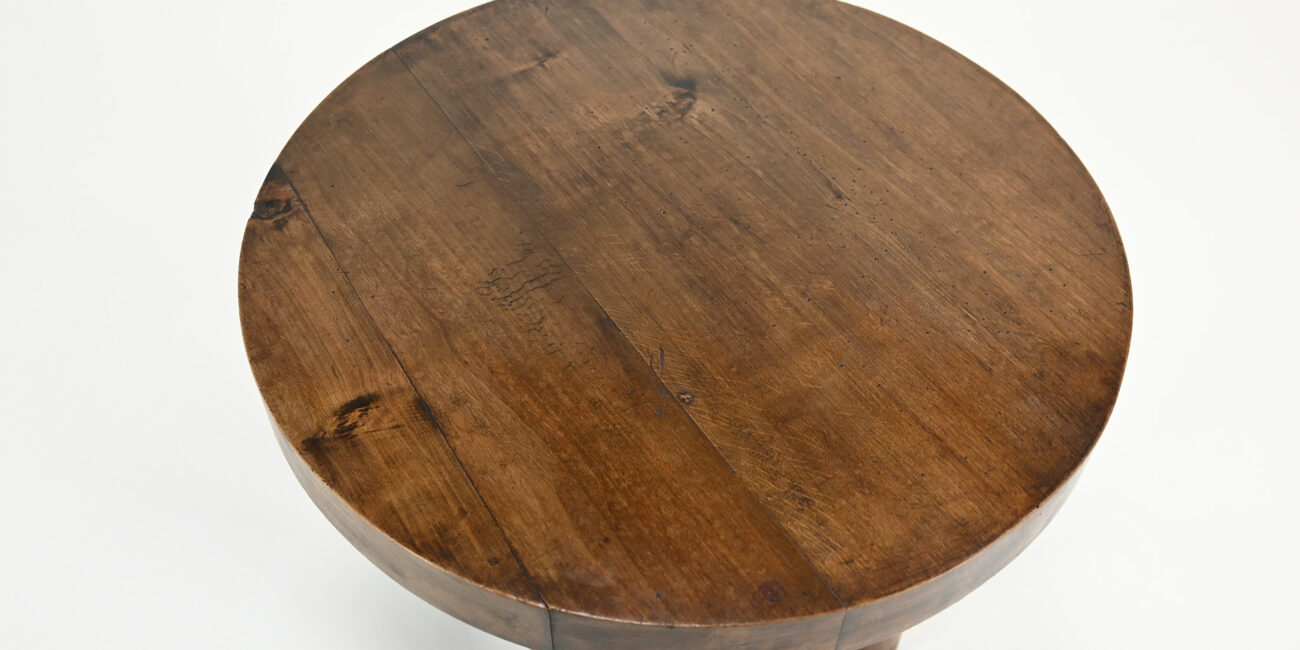 charles dudouyt brutalist primitive brutaliste round side end table ronde rope cane 1940 modernist vintage oak chêne