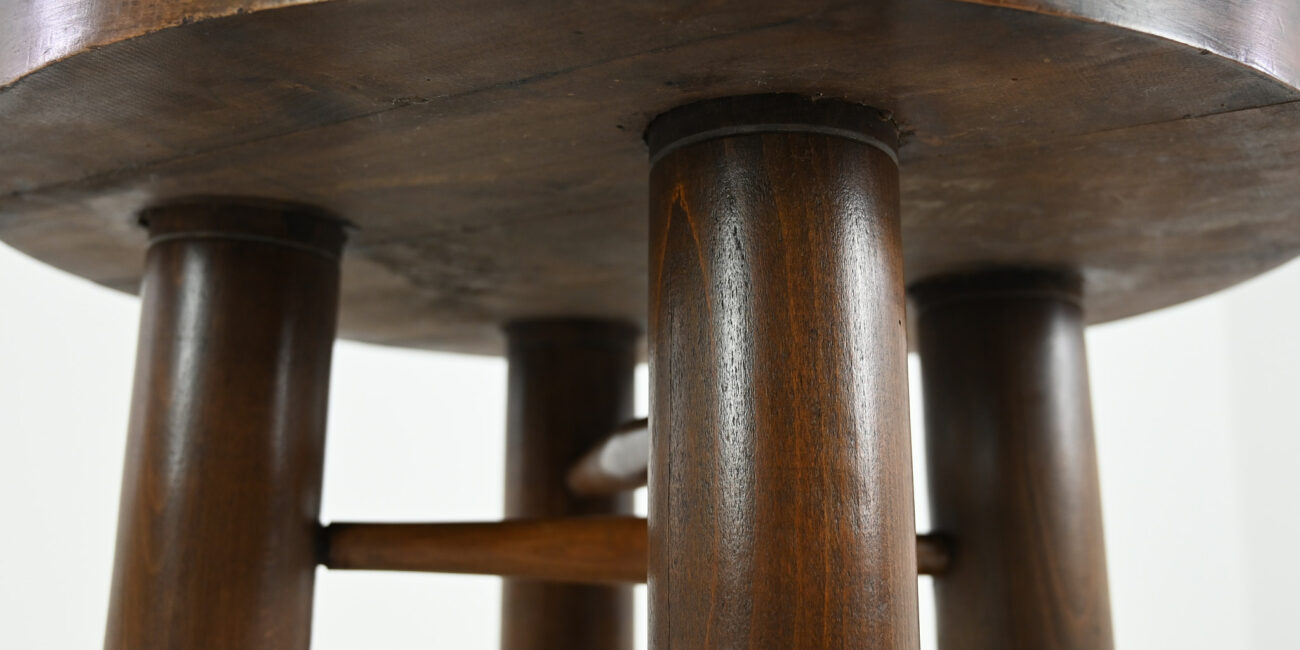 charles dudouyt brutalist primitive brutaliste round side end table ronde rope cane 1940 modernist vintage oak chêne