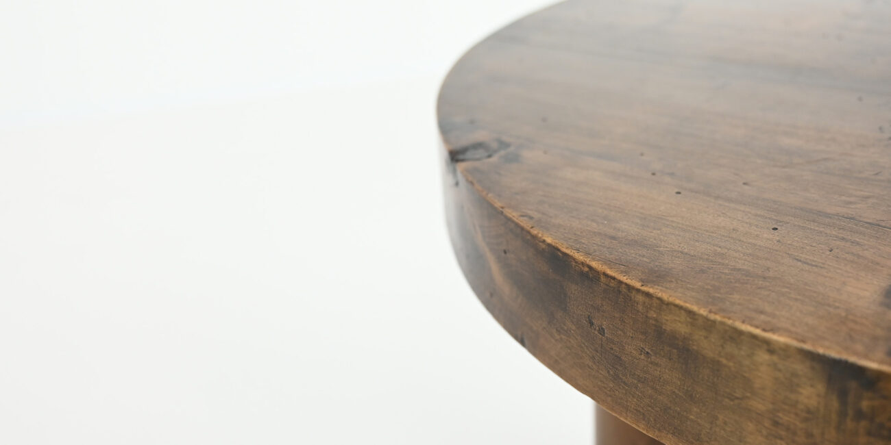 charles dudouyt brutalist primitive brutaliste round side end table ronde rope cane 1940 modernist vintage oak chêne