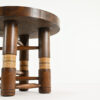 charles dudouyt brutalist primitive brutaliste round side end table ronde rope cane 1940 modernist vintage oak chêne