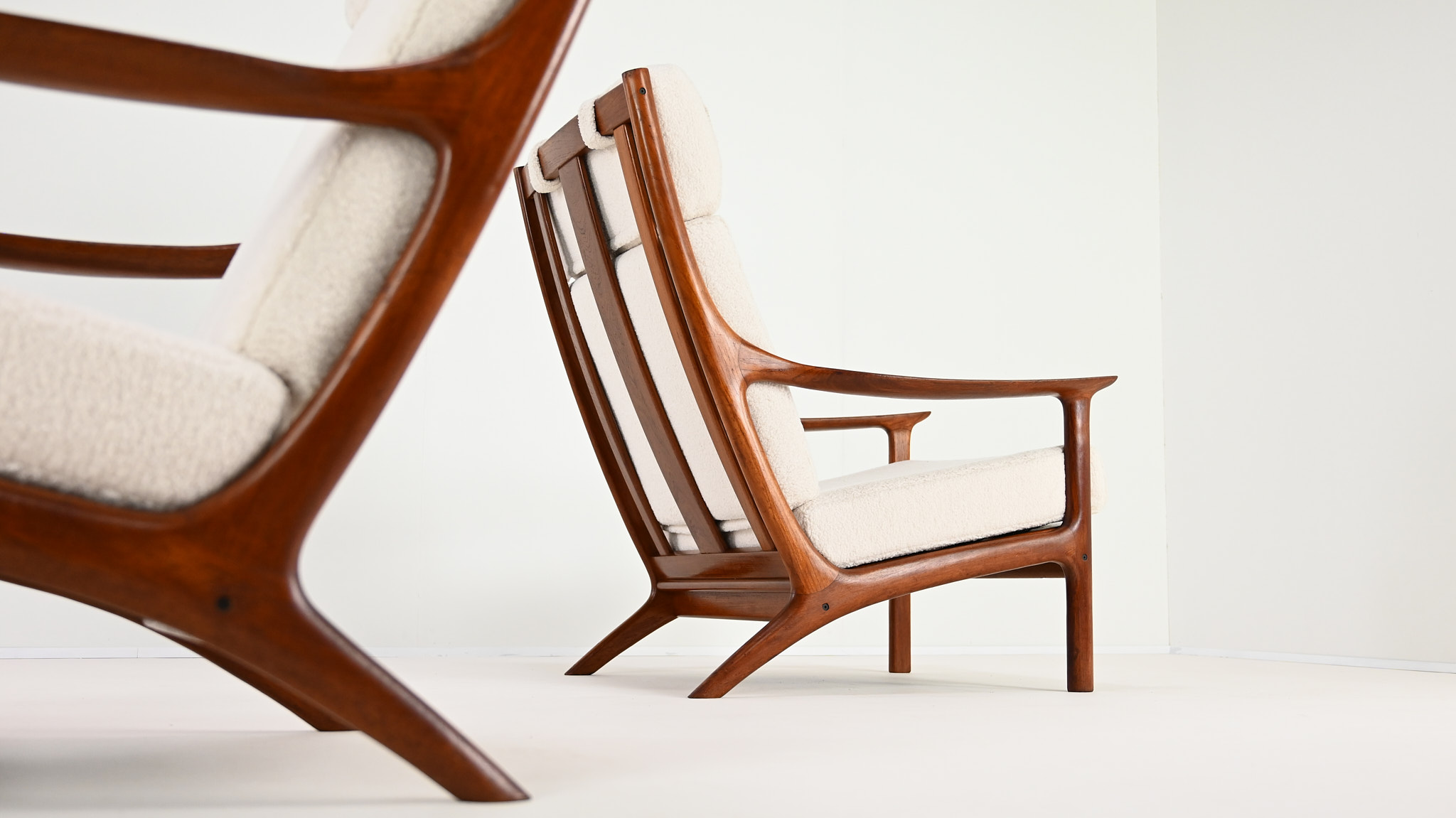 edvard valentinsen fraska teak armchairs scandinavian scandinave design danish danois organik vintage grete jalk finn juhl bramin arne hovmand olsen hw klein
