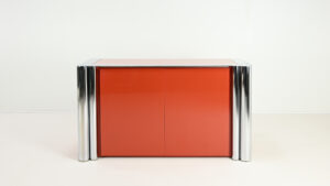 Antonello Mosca Sergio Mazza cinova 1008 sideboard credenza cabinet vintage lacquer coral italian design italy