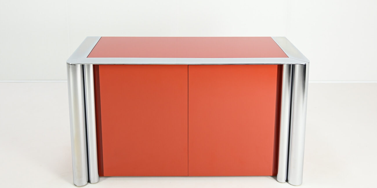 Antonello Mosca Sergio Mazza cinova 1008 sideboard credenza cabinet vintage lacquer coral italian design italy