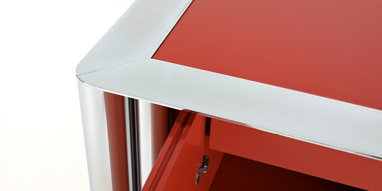 Antonello Mosca Sergio Mazza cinova 1008 sideboard credenza cabinet vintage lacquer coral italian design italy