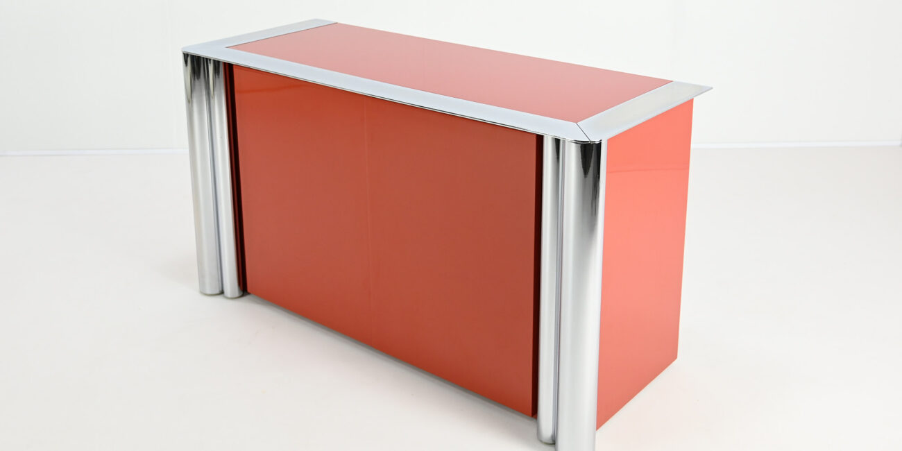 Antonello Mosca Sergio Mazza cinova 1008 sideboard credenza cabinet vintage lacquer coral italian design italy
