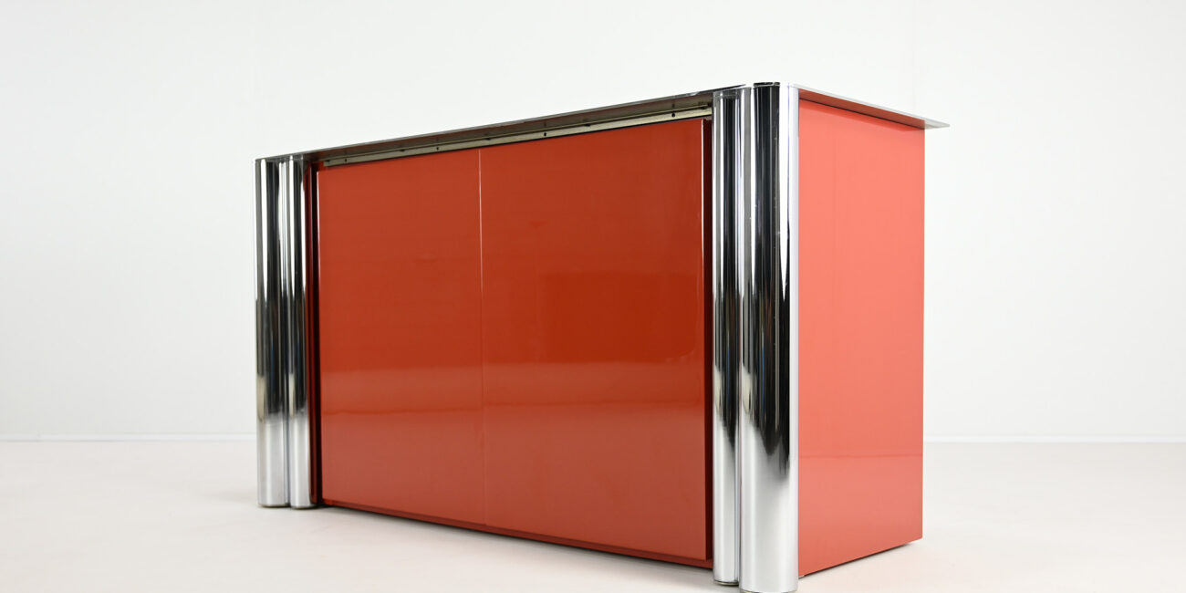 Antonello Mosca Sergio Mazza cinova 1008 sideboard credenza cabinet vintage lacquer coral italian design italy