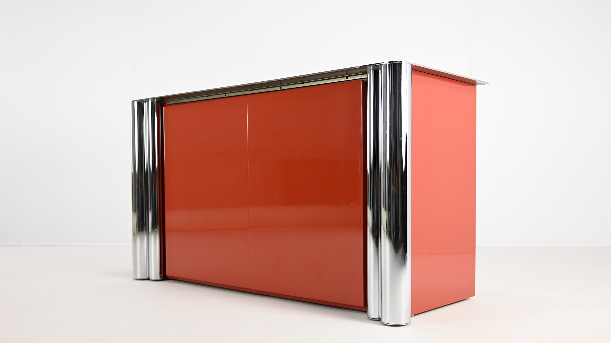 Antonello Mosca Sergio Mazza cinova 1008 sideboard credenza cabinet vintage lacquer coral italian design italy