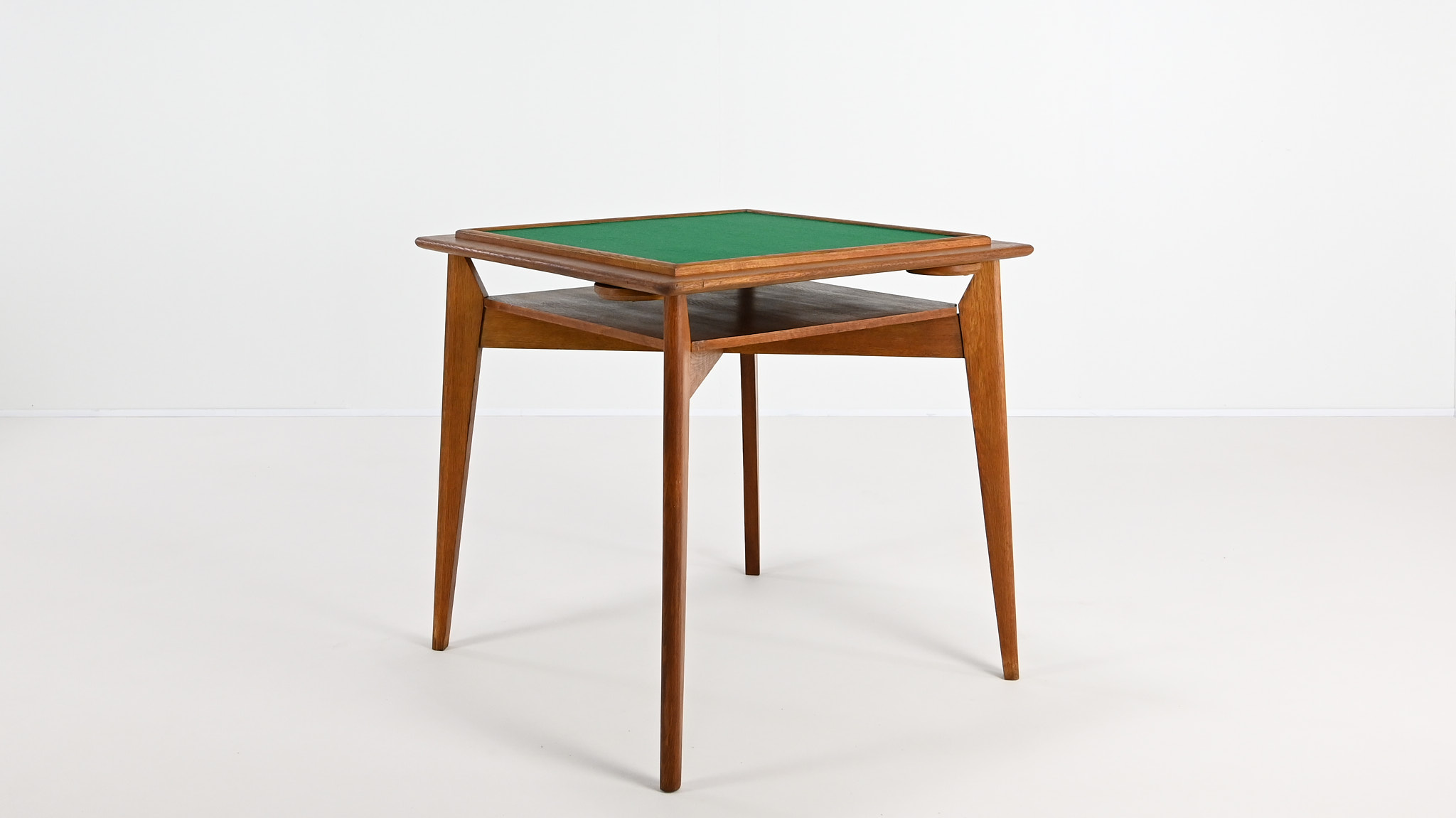 game table bridge Roger Landault Marcel Gascoin reconstruction design vintage utility furniture oak