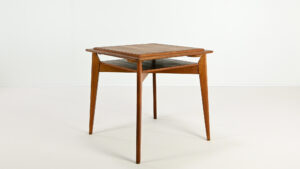 game table bridge Roger Landault Marcel Gascoin reconstruction design vintage utility furniture oak