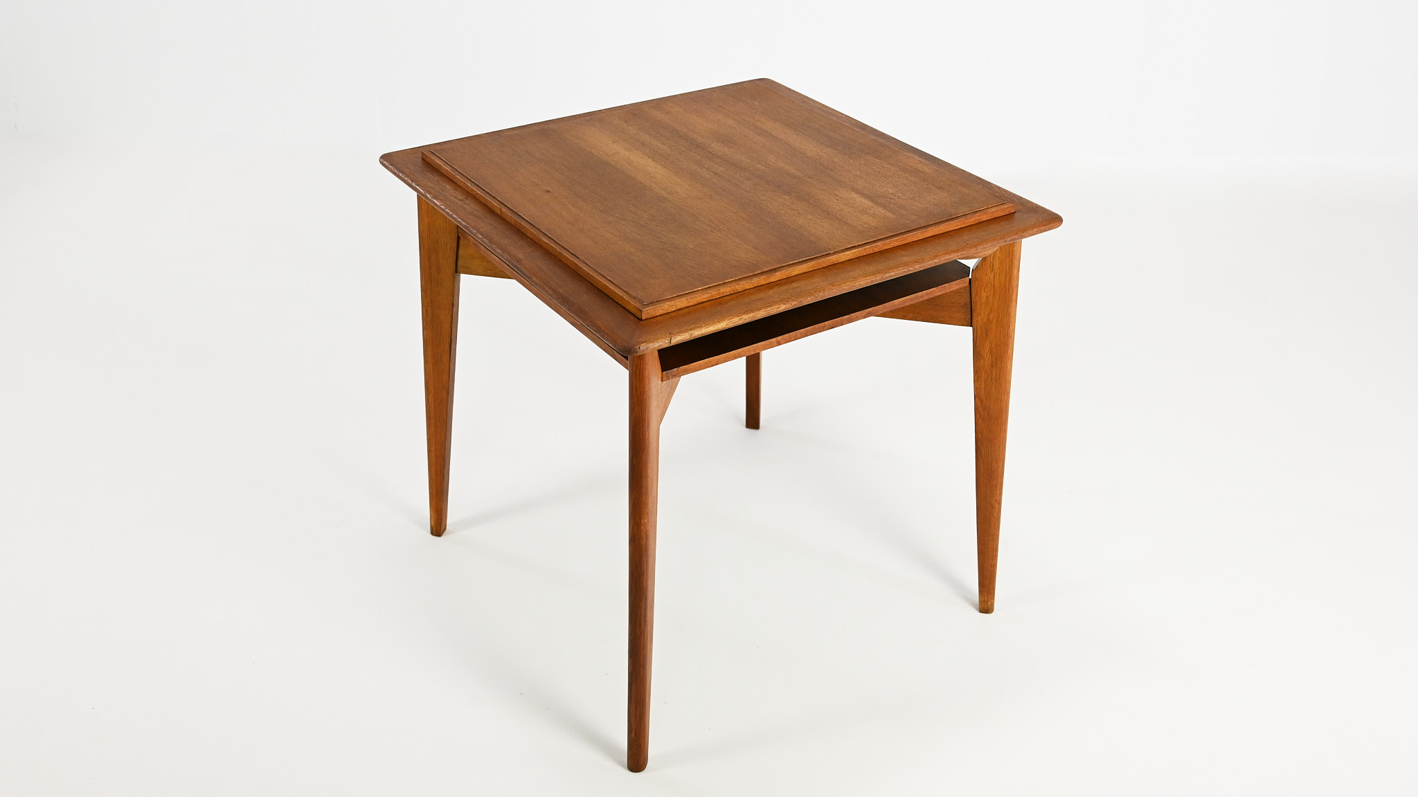 game table bridge Roger Landault Marcel Gascoin reconstruction design vintage utility furniture oak