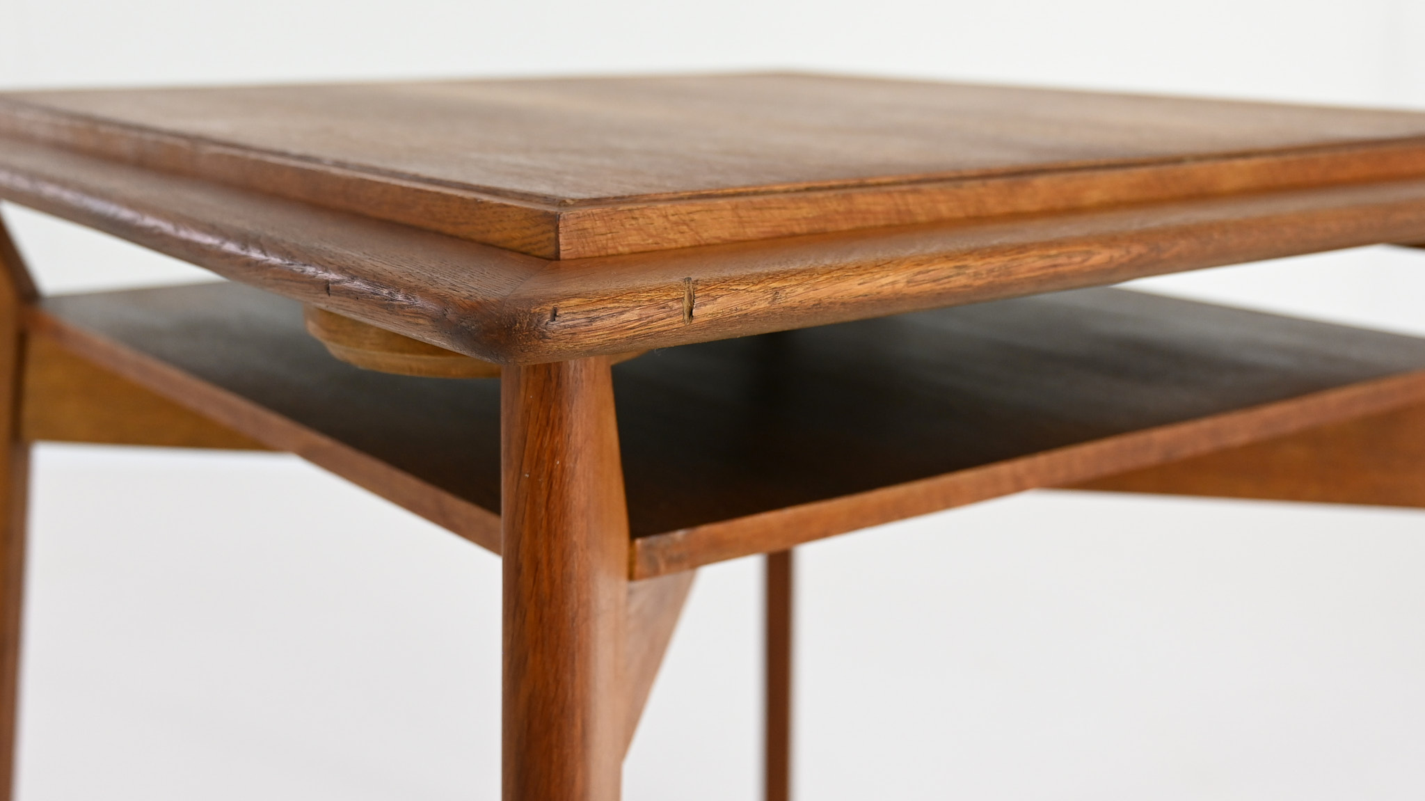 game table bridge Roger Landault Marcel Gascoin reconstruction design vintage utility furniture oak