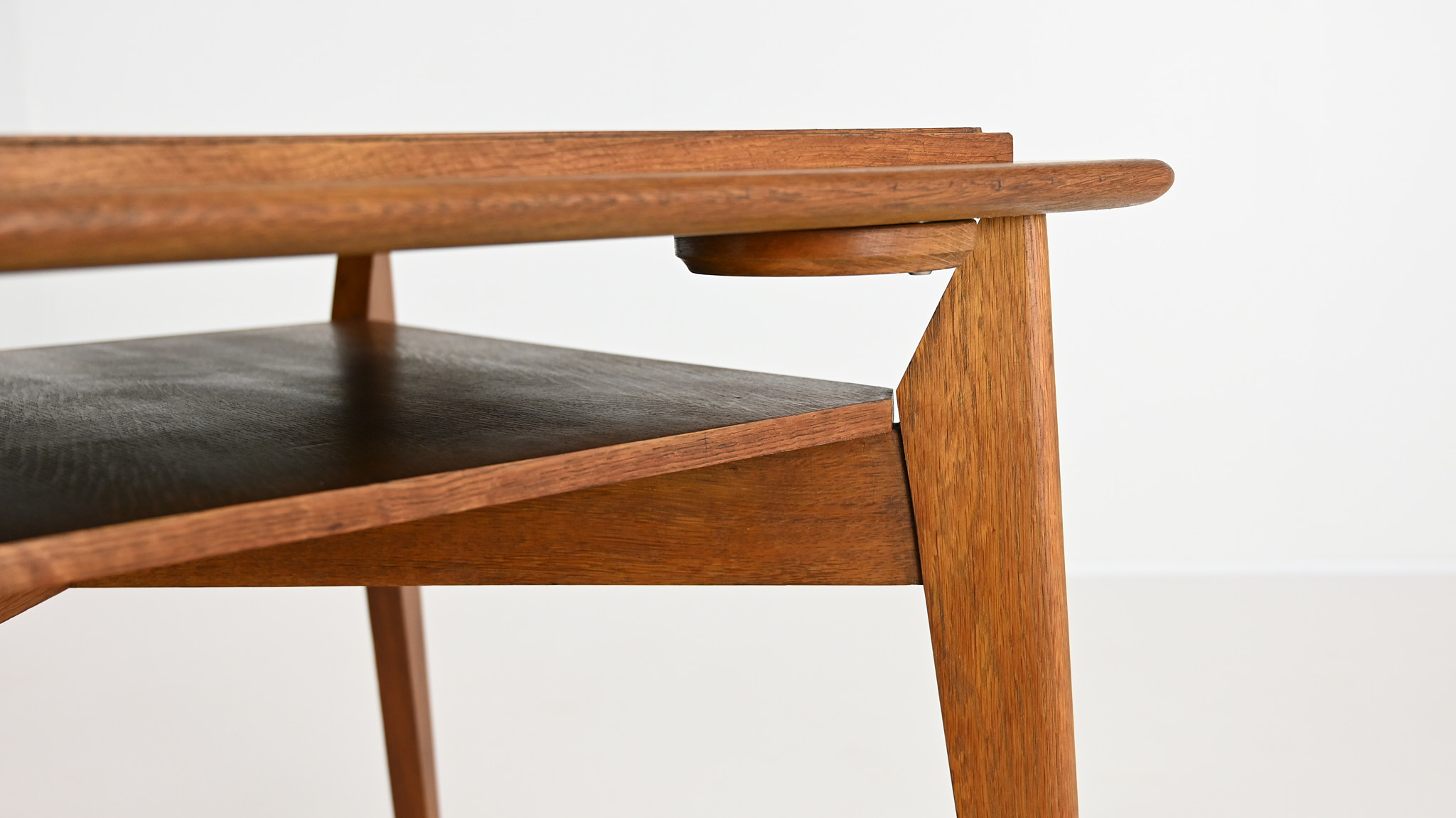 game table bridge Roger Landault Marcel Gascoin reconstruction design vintage utility furniture oak