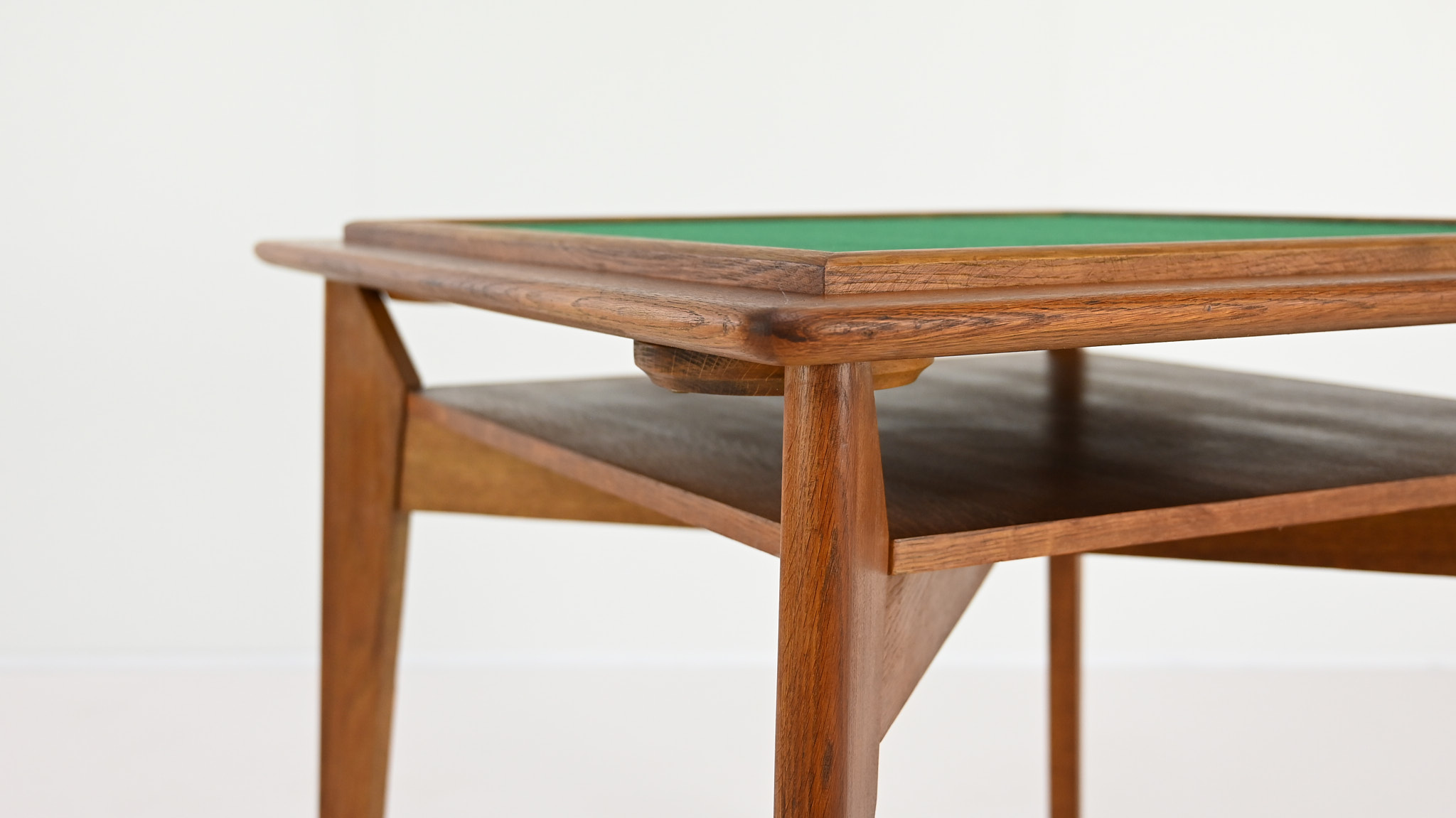 game table bridge Roger Landault Marcel Gascoin reconstruction design vintage utility furniture oak