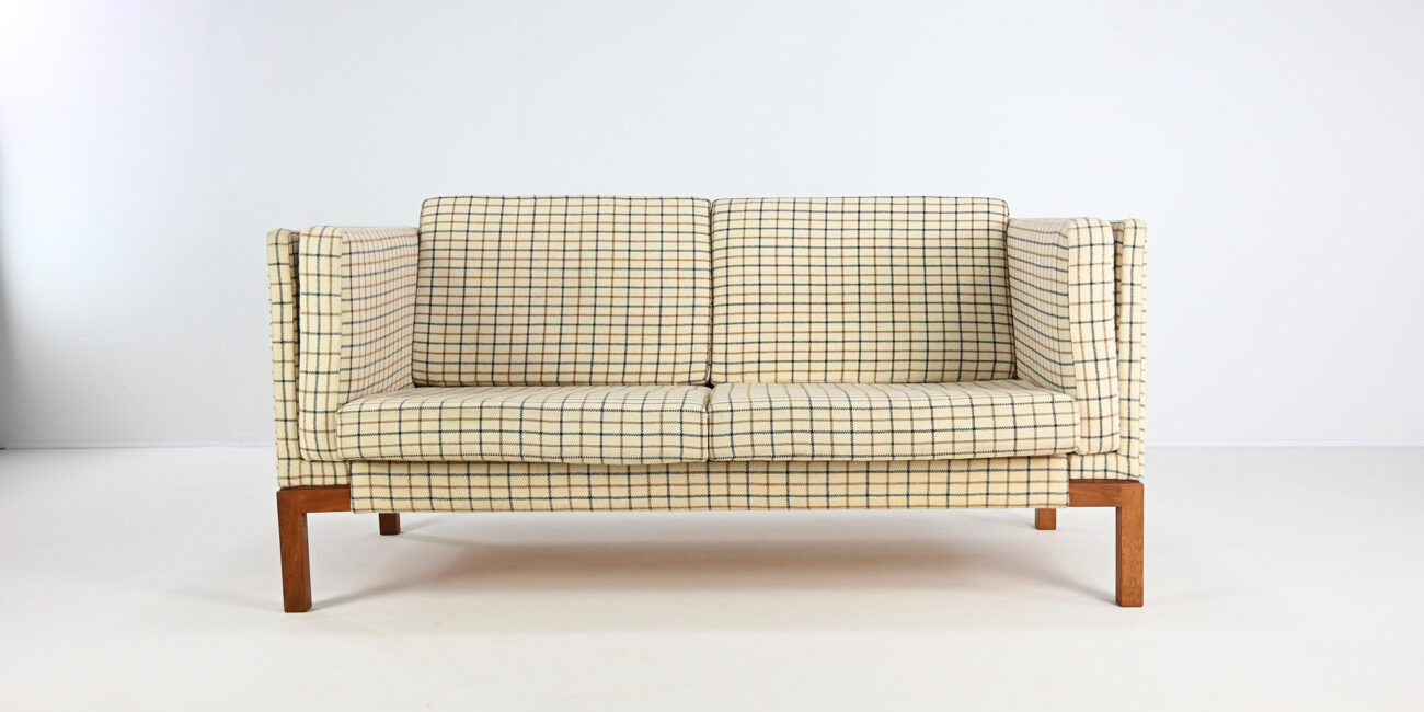vintage sofa fritz hansen wool teak scandinavian danish couch