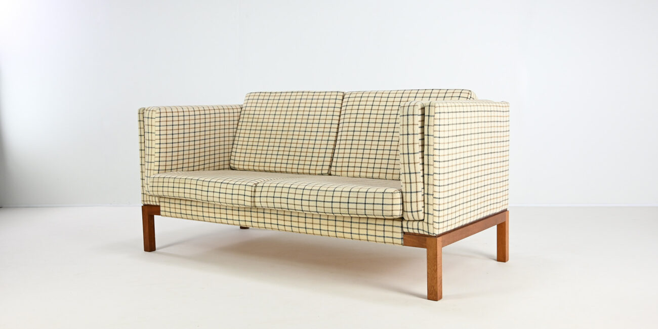 vintage sofa fritz hansen wool teak scandinavian danish couch