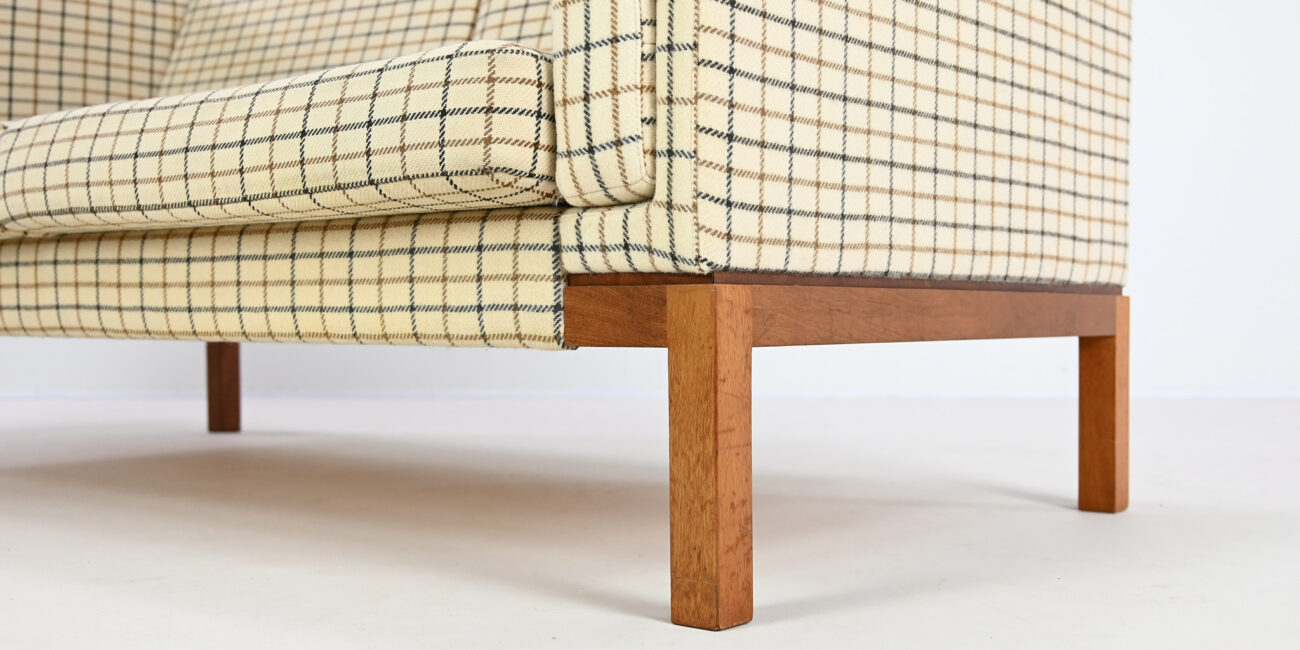 vintage sofa fritz hansen wool teak scandinavian danish couch