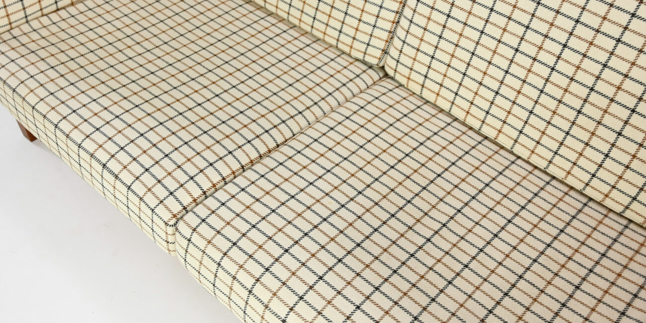 vintage sofa fritz hansen wool teak scandinavian danish couch