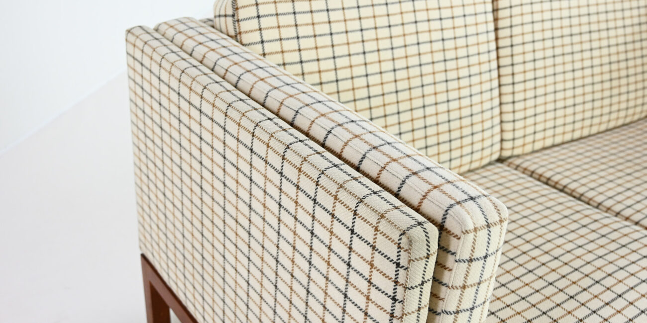 vintage sofa fritz hansen wool teak scandinavian danish couch