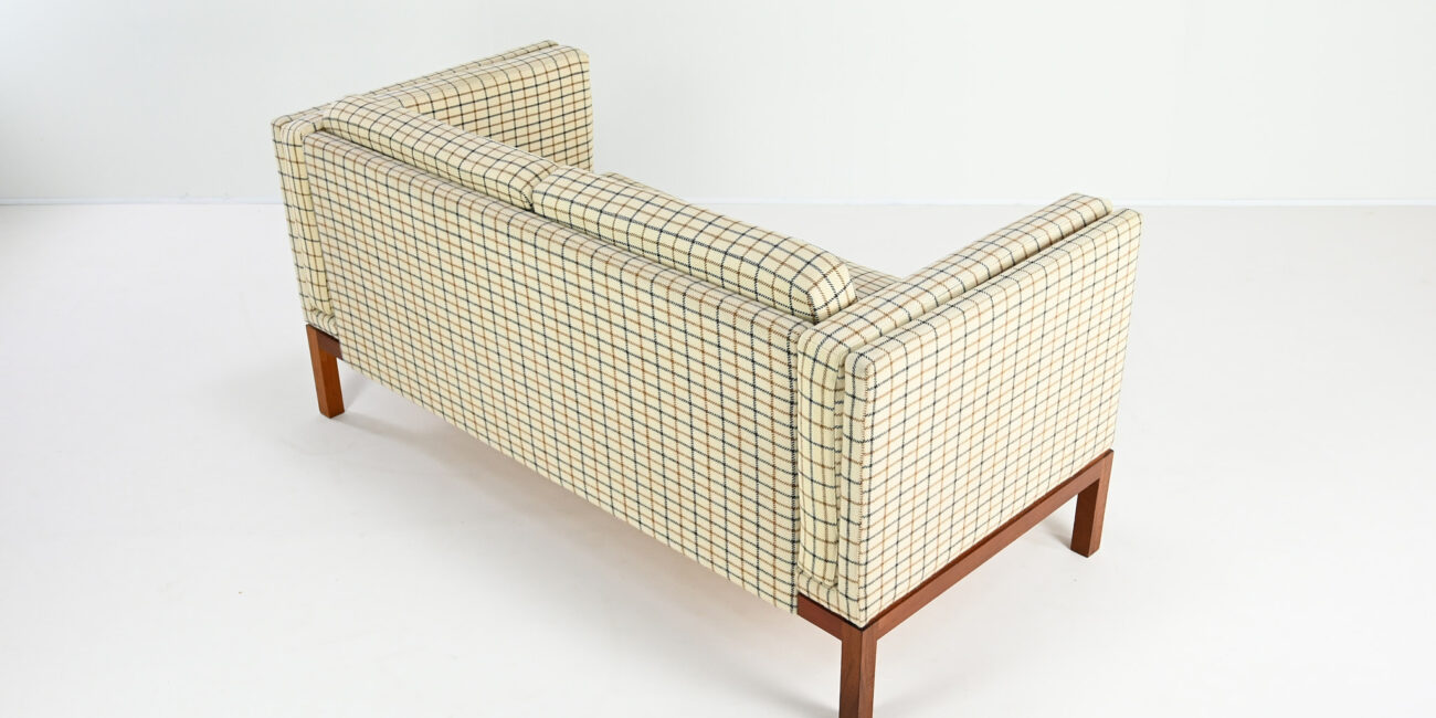 vintage sofa fritz hansen wool teak scandinavian danish couch